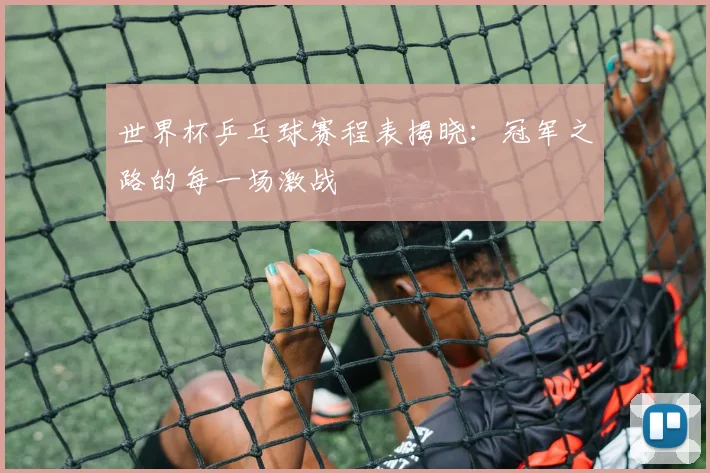 世界杯乒乓球赛程表揭晓:冠军之路的每一场激战